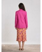 Vivano fushia Jacke aus Leinen und Baumwolle