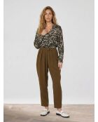 Pantalon carotte à pinces Collection Premium kaki