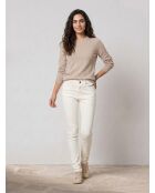 Weiße Slim-Jeans aus Baumwollleinen