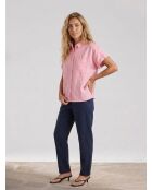 Laney Down Peony Pinkes Hemd aus Leinen und Baumwolle