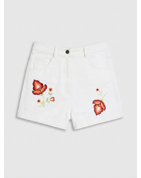 Witte geborduurde korte broek Amerinjean