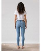 721 Mittelblaue Skinny-Jeans mit hohem Bund
