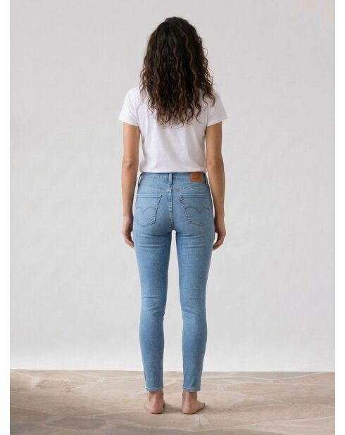 721 Mittelblaue Skinny-Jeans mit hohem Bund