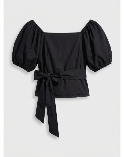 Schwarze Baumwollbluse Vera Caviar