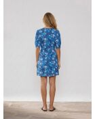 Blaues bedrucktes Kleid Vivienne
