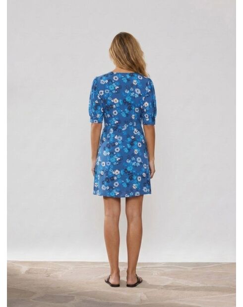 Blaues bedrucktes Kleid Vivienne