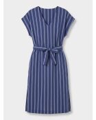 Limas gerades und gestreiftes dunkelblaues Midikleid