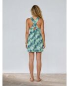 Bedrucktes Kleid Ebene in Marineblau/Grün