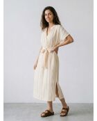 Haselnussfarbenes gestreiftes Kirschkleid