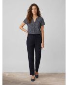 Blouse paisley imprimée bleu/blanc