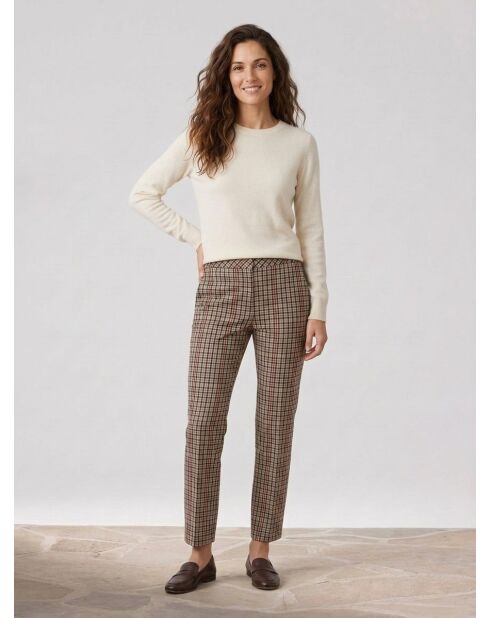 Padelta 7/8 th beige geruite broek
