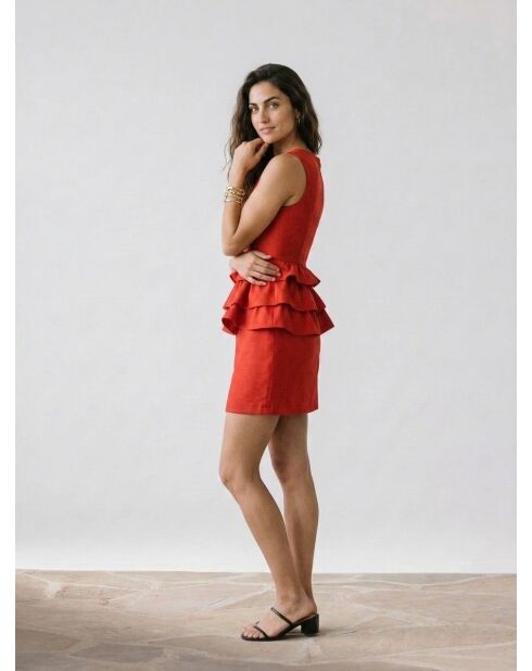 Tess rot/orangefarbenes Kleid