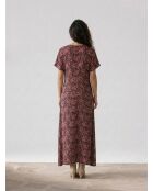 Vestido Soan en mezcla de seda con estampado de estrellas rojas/negras