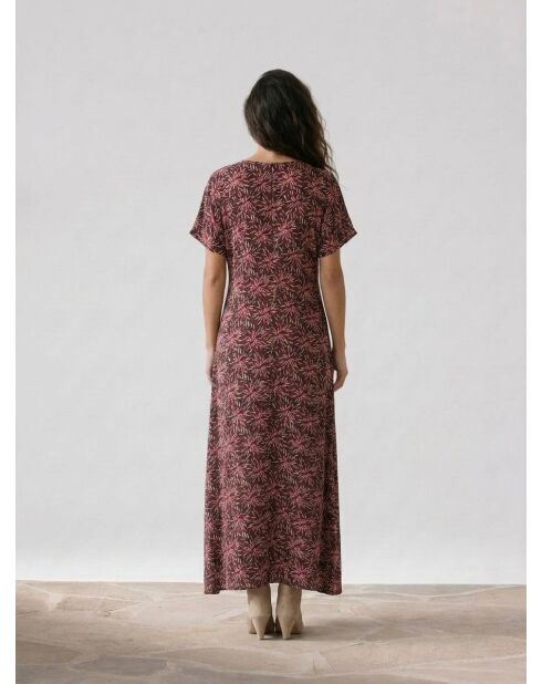 Vestido Soan en mezcla de seda con estampado de estrellas rojas/negras