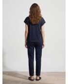 Rastrapi marineblauw T-shirt van 100% linnen