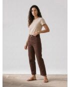 Bruine 7/8 jeans van biologisch katoen, gewassen