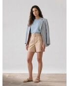 Short en coton beige