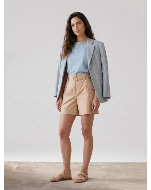 Shorts beige in cotone