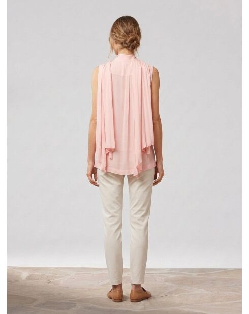 Blusa rosa con volant