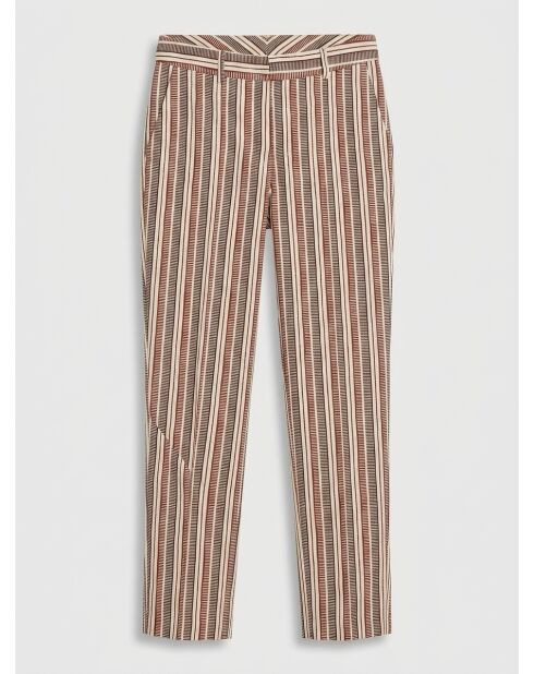 Pantaloni Priscille a righe terra/ecru