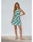 Bedrucktes Kleid Ebene in Marineblau/Grün
