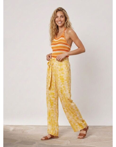 Orangefarbenes Tanktop mit Lochmuster Eggie