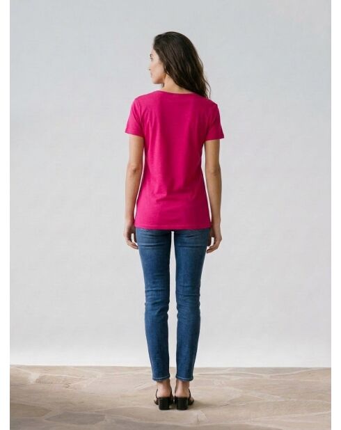 Camiseta estampada rosa/multicolor