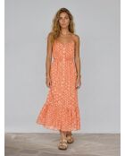 Robe longue et fluide imprimé orange