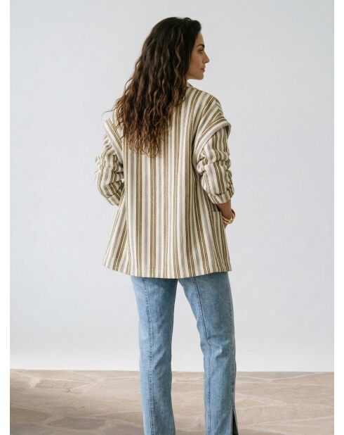 Volta Jacke gestreift roh weiß/braun