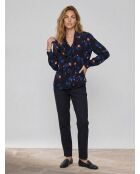 Blouse Lexane fluide à motifs bleu klein