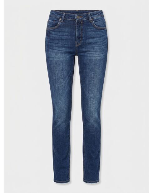 Slim Jeans aus Baumwollcanvas in Rohblau