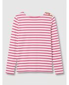 Parin Marin T-shirt van biologisch katoen ecru/roze