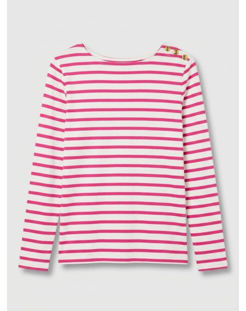 Camiseta de algodón orgánico Parin Marin crudo/rosa