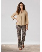 Camelfarbene Pop-Bluse