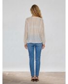 Weiße transparente Wegerichbluse