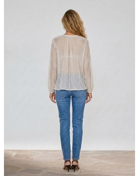 Weiße transparente Wegerichbluse