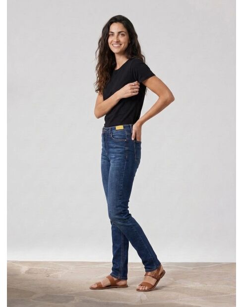 Slim Jeans aus Baumwollcanvas in Rohblau