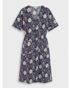Marineblaues bedrucktes Epolo Kleid
