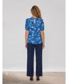 Blaues bedrucktes Top Jiada