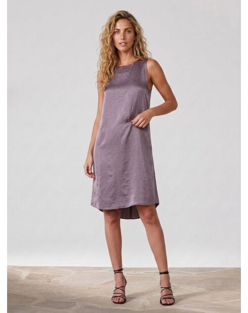 Saida lilafarbenes Kleid aus Leinenmischung