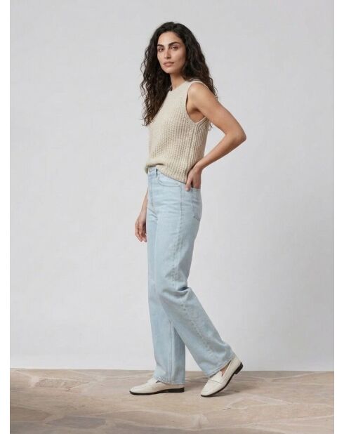 Hellblaue Widefit-Jeans mit hoher Taille