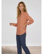 Chemise print micro fleurs orange