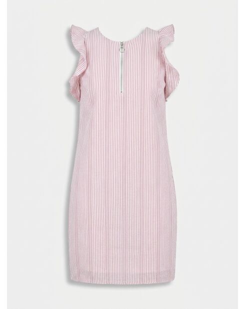 Rosa/weiß gestreiftes gerades kurzes Kleid