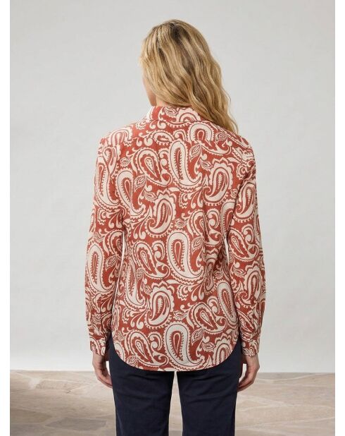 Camisa estampada naranja oscuro Coraz