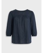 Camiseta Riko Navy 100% lino