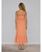 Robe longue et fluide imprimé orange