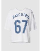 T-Shirt 100% Lin Print Mop 67 blanc/bleu