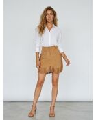 Jupe en Velours de Cuir Jolie beige