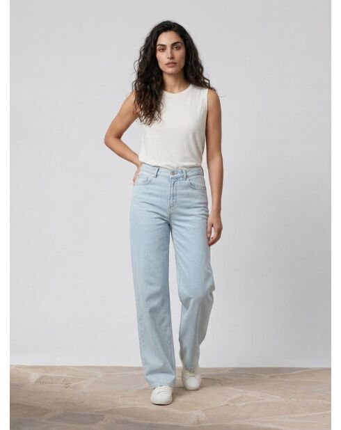 Hellblaue Widefit-Jeans mit hoher Taille
