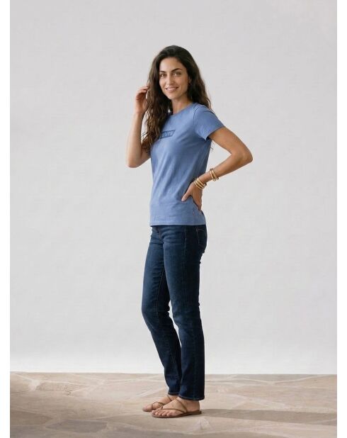 Blauw T-shirt in kleur katoen